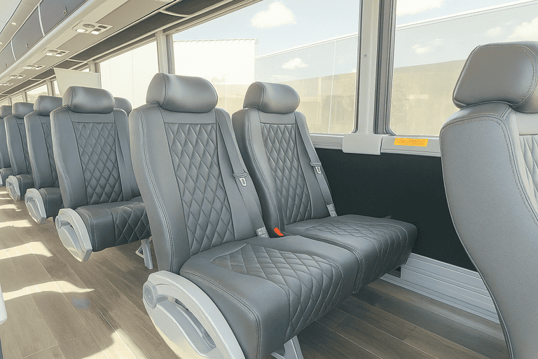 interior of Palm Coast Minibus Company charter bus