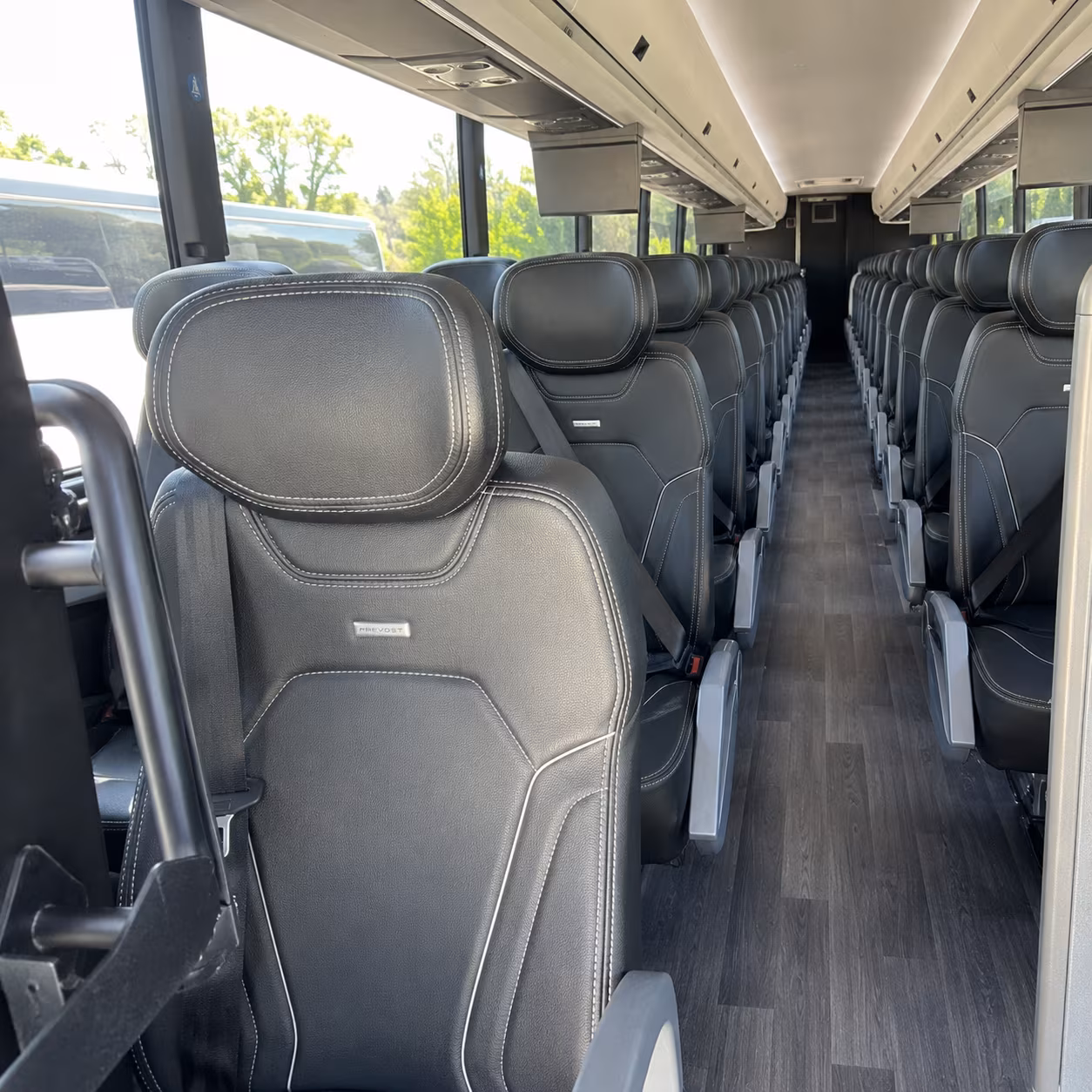 palm coast 47 passenger charter bus interior